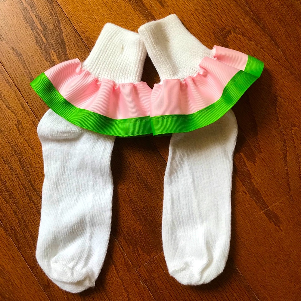 I’m Yours Pink & Green Girls Socks